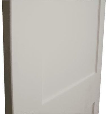 32 in. x 8 ft. White Shaker 2-Panel Solid Core Primed MDF Interior Door Slab