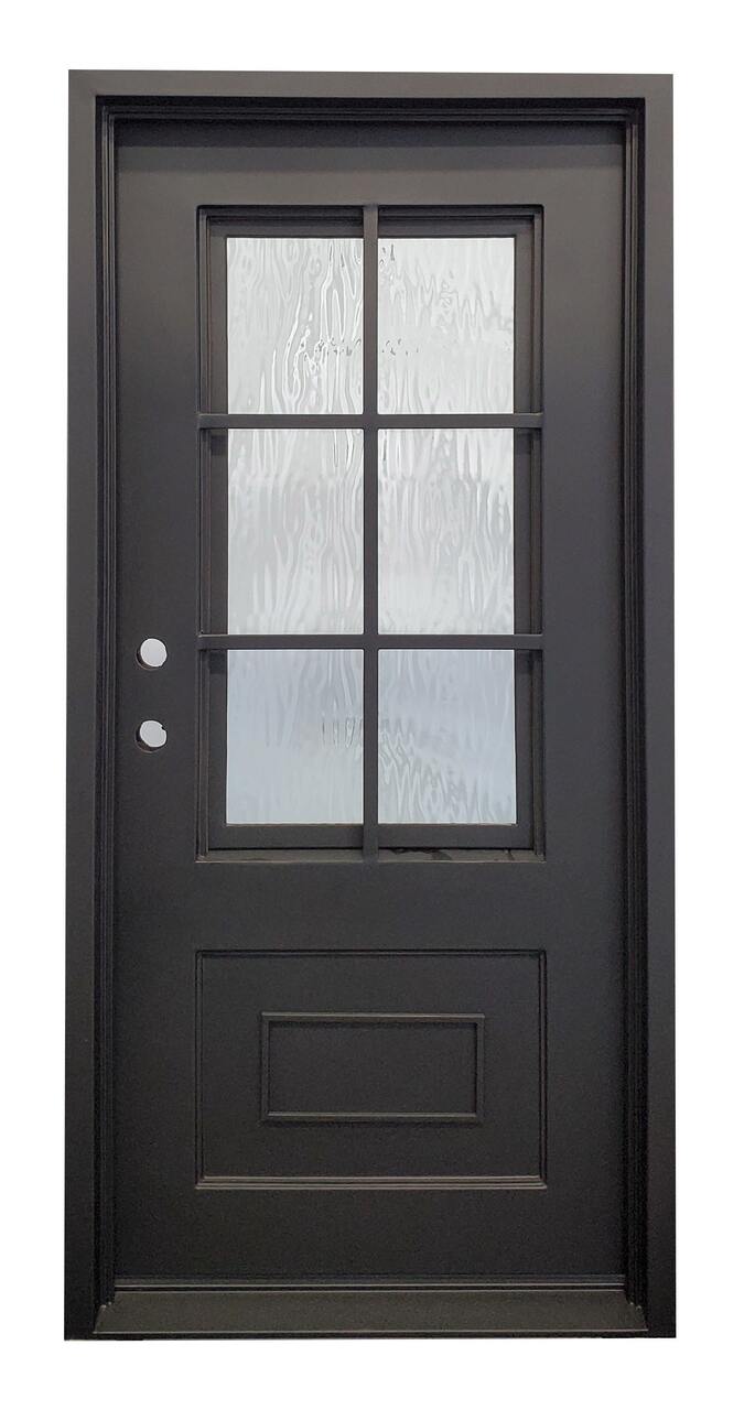 3 ft. x 6 ft. 8 in. 6 Lite Exterior Wrought Iron Door Main Layout Photo