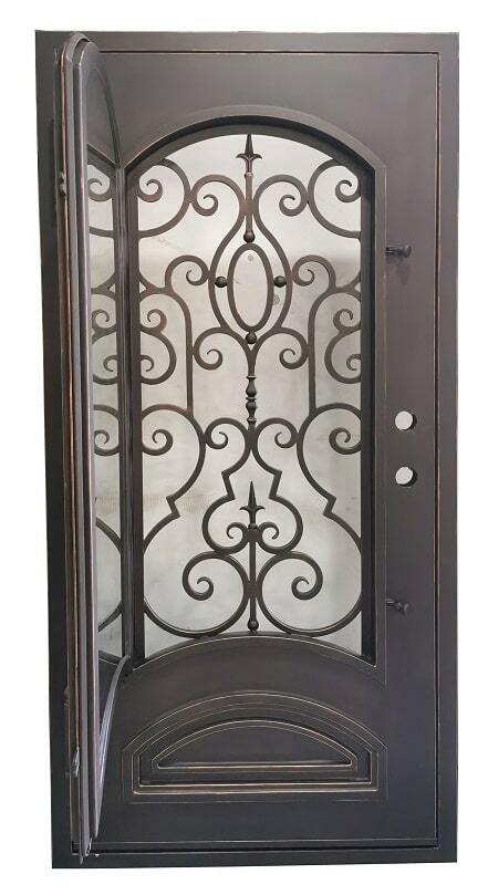 Cielo 3 ft. x 6 ft. 8 in. Bronze Exterior Wrought Iron Prehung Single Door