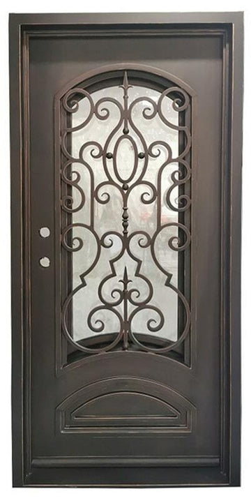 Cielo 3 ft. x 6 ft. 8 in. Bronze Exterior Wrought Iron Prehung Single Door Main Layout Photo