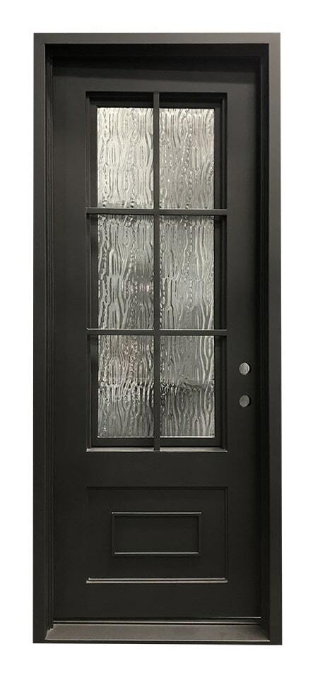 3 ft. x 8 ft. 6 Lite Exterior Wrought Iron Prehung Door