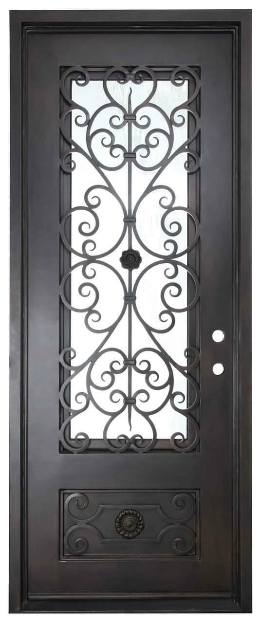 Ivy 3 ft. x 8 ft. Wrought Iron Prehung Front Door Main Layout Photo