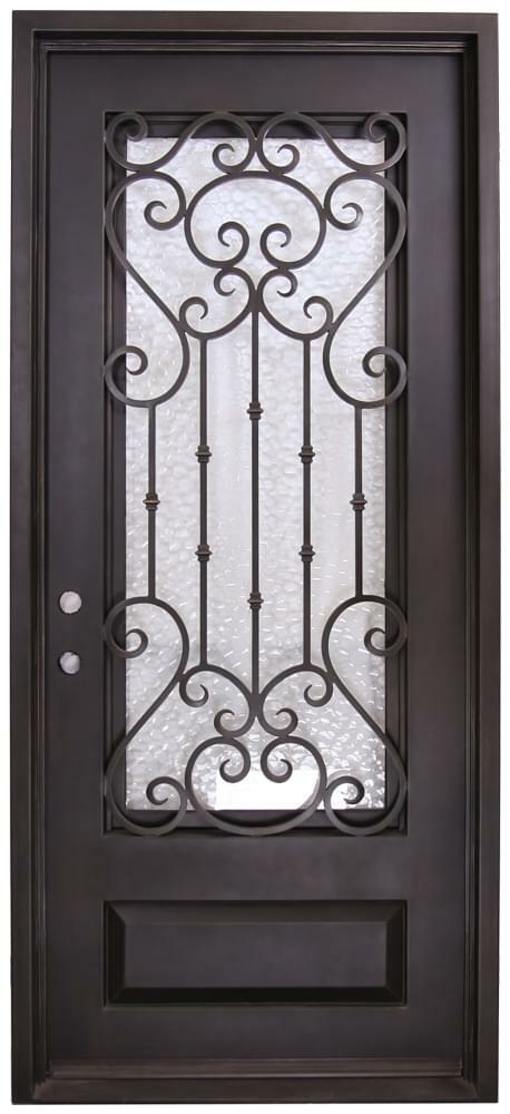 Dallas 3 ft. 6 in. x 8 ft.  Wrought Iron Prehung Front Door Main Layout Photo