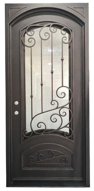 Bette 3 ft. 6 in. x 8 ft. Single Wrought Iron Exterior Prehung Door Main Layout Photo