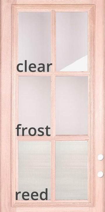 4 ft. 5 in. x 6 ft. 8 in. Exterior Mahogany Door 4 Lite with One Sidelight