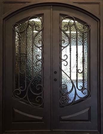 Elina 6 ft. x 8 ft. Square Exterior Wrought Iron Prehung Double Door Main Layout Photo