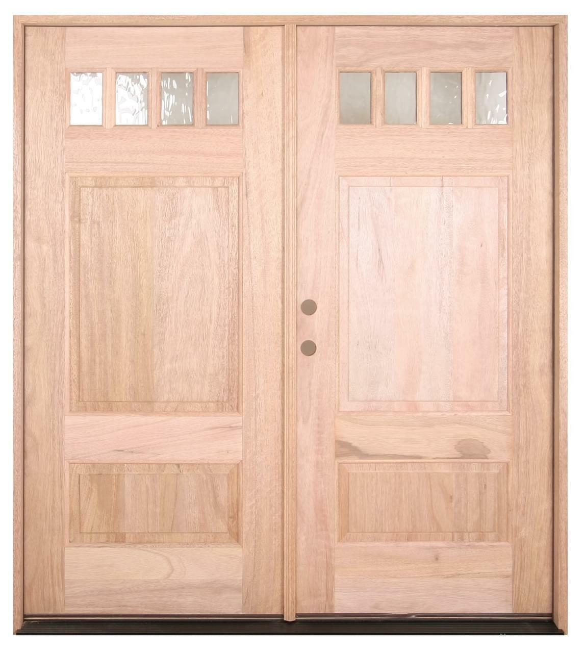 6 ft. x 6 ft. 8 in. Double 4 Lite Craftsman Exterior Mahogany Door Main Layout Photo