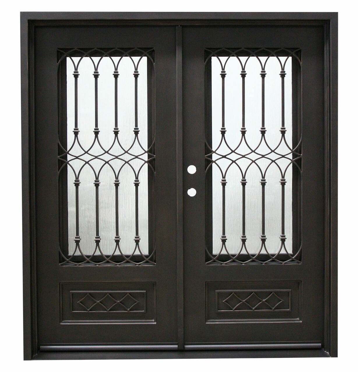 Bella 3 ft. x 6 ft. 8 in. Double Wrought Iron Prehung Front Door Main Layout Photo