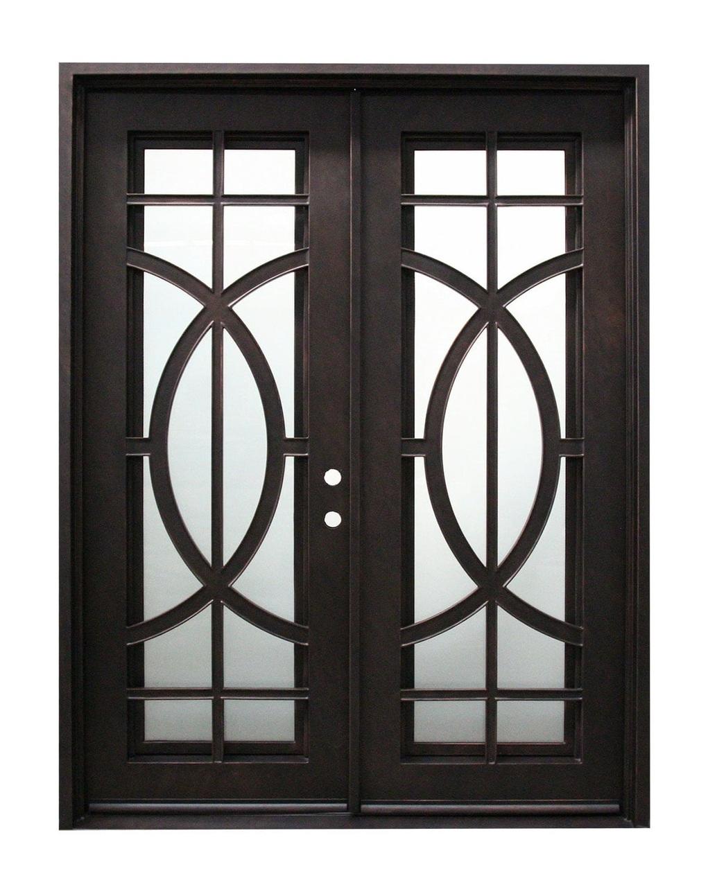 Circles 6 ft. x 8 ft. Exterior Wrought Iron Prehung Double Door Main Layout Photo