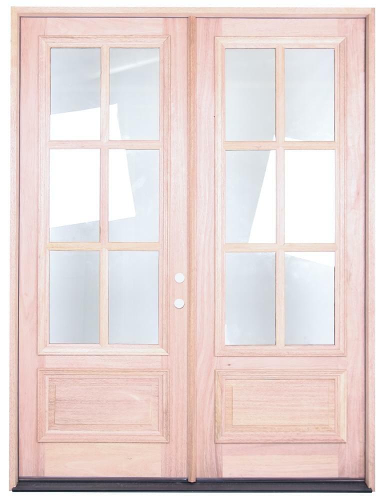 6 ft. x 8 ft. Exterior Mahogany Prehung Double Door 6 Lite Main Layout Photo