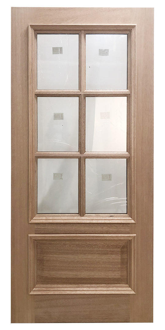 3 ft. x 6 ft. 8 in. Exterior Mahogany Door Slab 6 Lite with Moulding Main Layout Photo