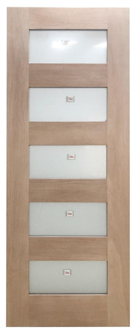 3 ft. x8 ft. Exterior Mahogany Door Slab Modern 5 Lite Main Layout Photo