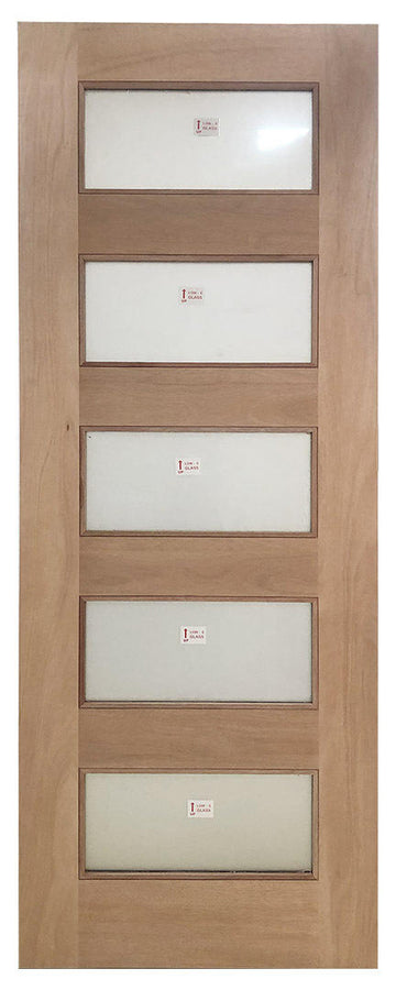 3 ft. x8 ft. Exterior Mahogany Door Slab Modern 5 Lite