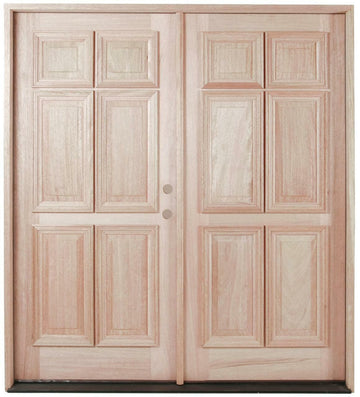 3 ft. x 6 ft. 8 in. 6 Panel Mahogany Prehung Front Double Door Main Layout Photo