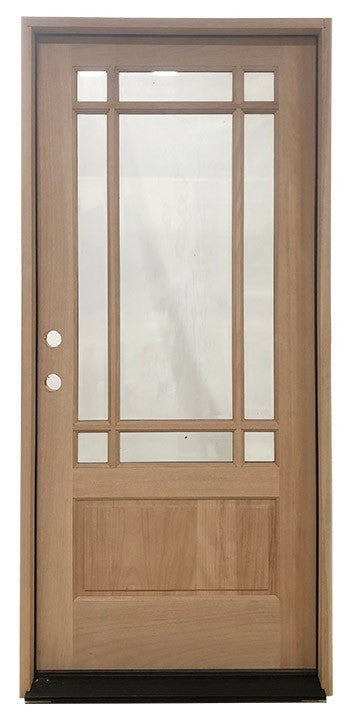 Prairie 3 ft. x 6 ft. 8 in. Mahogany Prehung Front Door with 9 Marginal Lites Main Layout Photo
